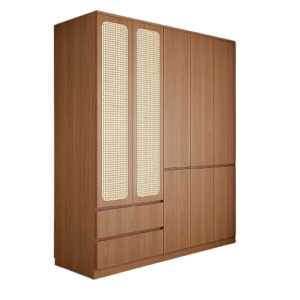 Tủ áo cánh mây khung gỗ tự nhiên GH-13004