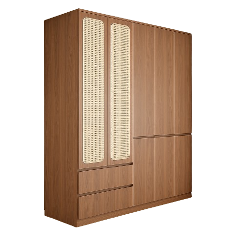 Tủ áo cánh mây khung gỗ tự nhiên GH-13004