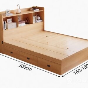 Giường Ngủ Gỗ Có Hộc Chứa Đồ Và Kệ Đầu Giường GH-11051