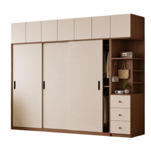 Tủ Quần Áo Cửa Lùa Kịch Trần Màu Kem Hiện Đại GH-13087