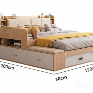 Giường Ngủ Có Khoang Chứa Đồ Tích Hợp Giá Sách GH-11053