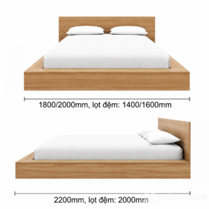 Giường Ngủ Gỗ Tối Giản Phong Cách Nhật Bản GH-11057