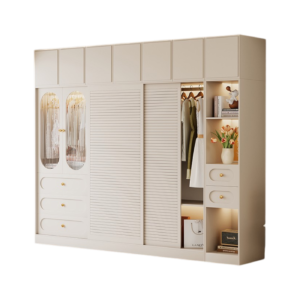 Tủ Quần Áo Cánh Lùa Kết Hợp Cánh Kính Hiện Đại GH-13037