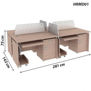 Module bàn làm việc 4 chỗ ngồi HRMD01 KGB - Freeship