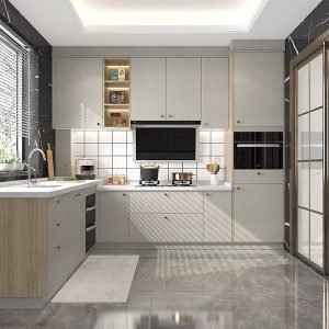 Tủ bếp đẹp gọn dáng chữ L KGB-51783