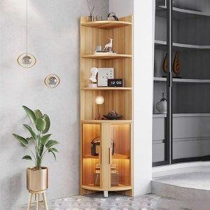Kệ trưng rượu gỗ kết hợp kính KGB-52006