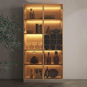 Tủ rượu bằng gỗ kết hợp kính sang trọng KGB-51864