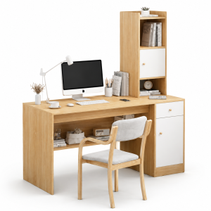 Bàn làm việc hiện đại liền giá sách KGB-41180