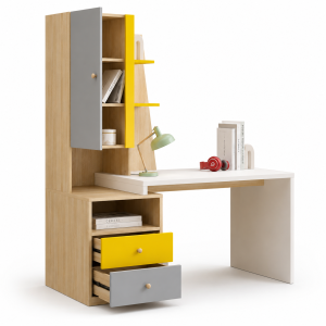 Bàn làm việc hiện đại liền giá sách KGB-4964