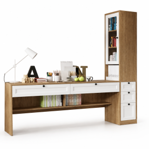 Bàn làm việc kèm giá sách thiết kế đẹp KGB-4996