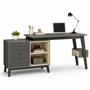 Bàn làm việc liền tủ tài liệu thiết kế hiện đại KGB-4988