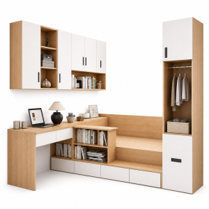 Thiết kế phòng ngủ nhỏ có bàn làm việc KGB-9415