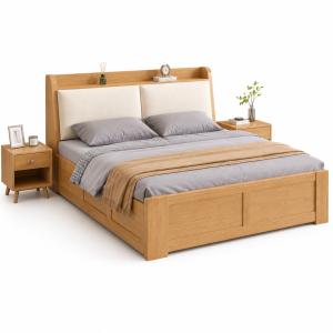 Giường ngủ gỗ sồi có ngăn kéo KGB-9427