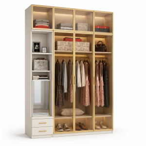 Tủ áo cánh kính khung nhôm hiện đại KGB-52161