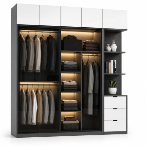 Tủ áo gỗ MDF cánh kính cường lực KGB-51899