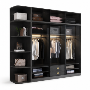 Tủ áo quần nhôm kính đẹp hiện đại KGB-52085