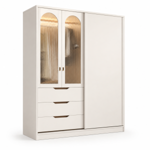 Tủ đựng quần áo cánh bằng nhôm kính sang trọng KGB-52393