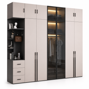 Tủ quần áo kết hợp kệ trang trí KGB-55008