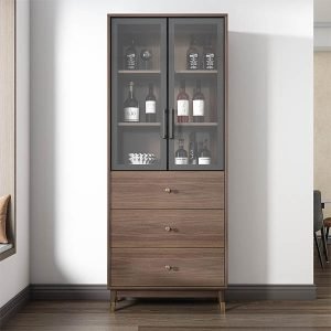 Tủ rượu gỗ MDF cánh kính thiết kế đẹp KGB-51865