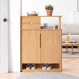 Mẫu tủ giầy gỗ tự nhiên đẹp nhỏ gọn KGB-52042
