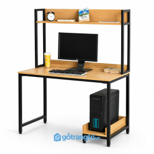 Bàn làm việc có kệ sách khung sắt 120cm Industrial KGB-4035