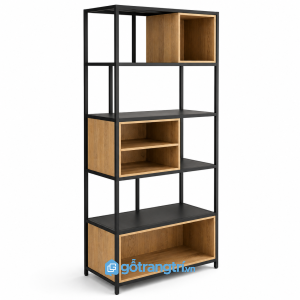 Kệ trang trí khung sắt mặt gỗ 4 tầng phong cách công nghiệp KGB-1020