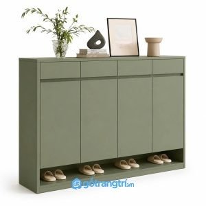 Tủ giày màu xanh olive hiện đại nhiều ngăn lưu trữ KGB-5025