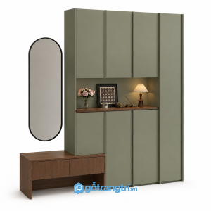 Tủ giày màu xanh olive kịch trần hiện đại KGB-5039